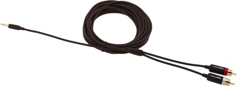 Amazon Basics 3.5mm Stereo Aux to 2 RCA Audio Cable Adapter for Sound, Connecting Amplifiers, Speakers, Smartphone, Tablet with Gold-Plated Plugs, 4 Feet/1.2 m, Black in Kuwait