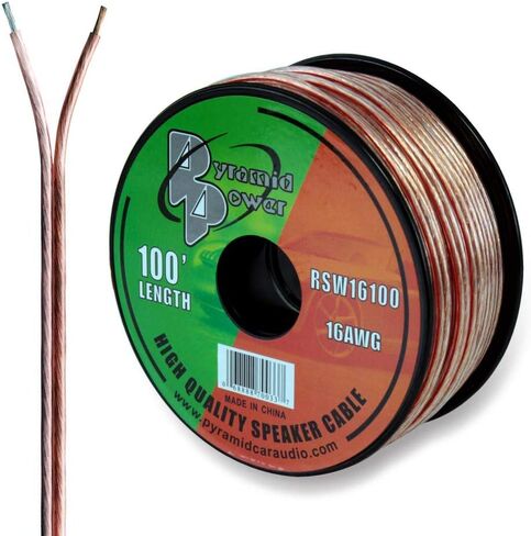 Pyramid 50ft 14 Gauge Speaker Wire-Copper Cable in Spool for Connecting Audio Stereo to Amplifier,Surround Sound System,TV Home Theater and Car Stereo-Pyramid RSW1450,BLACK in Kuwait