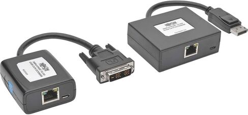 Tripp Lite DisplayPort to DVI Over Cat5/6 Active Extender Kit, Pigtail-Style Transmitter & Receiver, Video/Audio, 1080/60p, Up to 125-ft. (B150-1A1-DVI),Black in Saudi Arabia