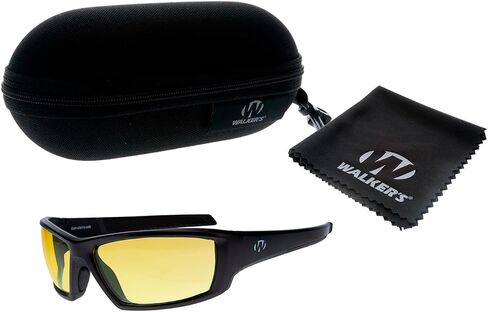 Walker's IKON Vector Full Frame Shooting Glasses | Impact-Resistant Non-Slip Frame Hunting Shooting Eyesight Protection Glasses, Microfiber Lens Cloth & Carry Case Included in Saudi Arabia