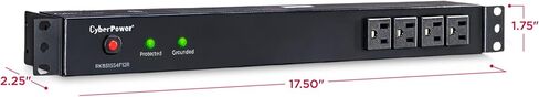 CyberPower RKBS15S2F8R Rackbar Surge Protector | 120V/15A, 10 Outlets, 15 Foot Power Cord, 1U Rackmount, UL Listed in Kuwait