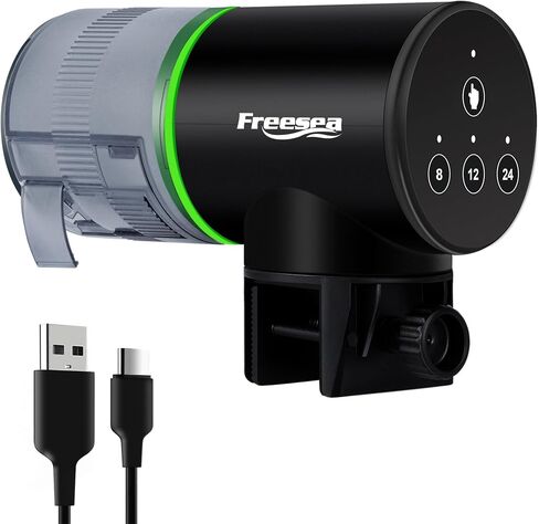 FREESEA Aquarium Automatic Fish Feeder: Vacation Timer Feeder for Fish Tank Electric Adjustable Auto Fish Food Dispenser 0.05 Gal & Two Fixed Methods in Saudi Arabia