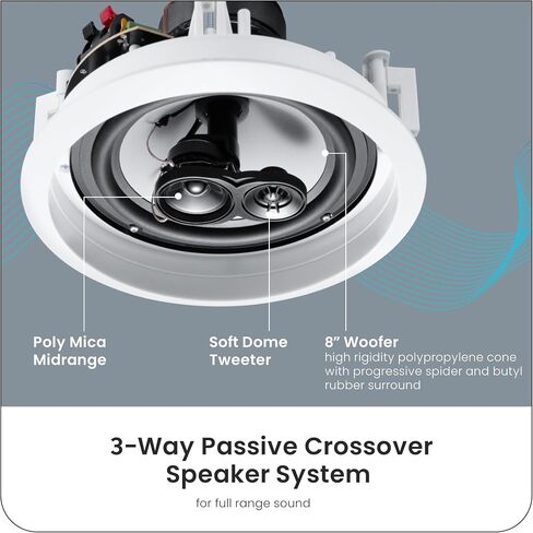 Acoustic Audio CSic83 in Ceiling 8" Speaker Pair 3 Way Home Theater Speakers in Kuwait