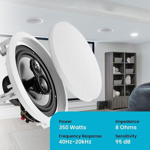 Acoustic Audio CSic83 in Ceiling 8" Speaker Pair 3 Way Home Theater Speakers in Kuwait