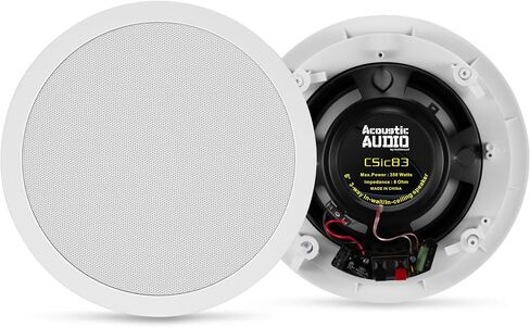 Acoustic Audio CSic83 in Ceiling 8" Speaker Pair 3 Way Home Theater Speakers in Kuwait