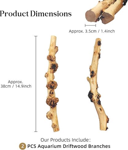 Hamiledyi Aquarium Driftwood Branches,Natural Forest Branches Assorted Size Tree Trunks Aquarium Wood Decor Fish Tank Terrarium Decoration (4 Pcs) in Saudi Arabia