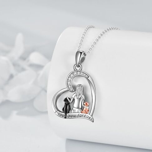 YFN Dog Pendant Necklace for Women Girls 925 Sterling Silver Pet Animal Memorial Jewelry Gifts for Dog Lovers in Saudi Arabia