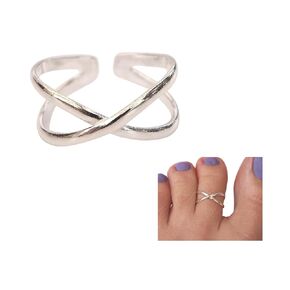 925 Sterling Silver Criss Cross Toe Ring/Knuckle Ring - Small Adjustable Handmade Dainty by MiYa Jewelry creations