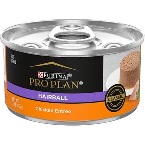 Purina Pro Plan Hairball Control Cat Food Wet Pate, Hairball Ocean Whitefish and Tuna Entree - (24) 3 Oz. Cans
