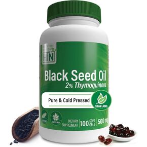 Health Thru Nutrition Black Seed Oil 500mg softgels | High Potency 2% Thymoquinone | 3rd Party Tested | Pure Cold Pressed | Organically Grown | Non-GMO, Gluten Free, Soy Free (Pack of 100)
