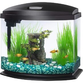 Aqueon LED MiniBow Aquarium Kit with SmartClean Technology, White, 2.5 Gallon