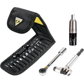Topeak Ratchet Rocket Lite NTX+, Ratchet Tool and bits, w/ 2-6 Nm Adjustable TorqBit and Chain Tool Head, 19 Function Bike Tool