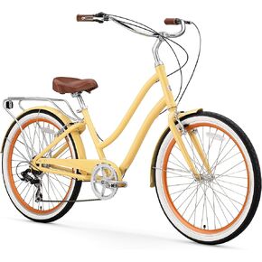 sixthreezero EVRYjourney Women's Steel Beach Cruiser Bike, Step Through Hybrid Bicycle, 26 Inch Wheels, Multiple Speed Options and Colors