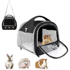 Bird Travel Carrier with Perch Parakeet Backpack Carriers with Stainless Steel Plate Portable Pet Carrier Bag for Bird Cage Accessories Transparent Travel Carrier Cage for Budgie Conure Cockatiel