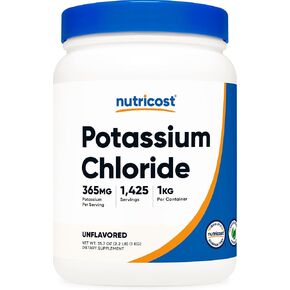 Nutricost Potassium Chloride Powder 1kg - Gluten Free, Non-GMO
