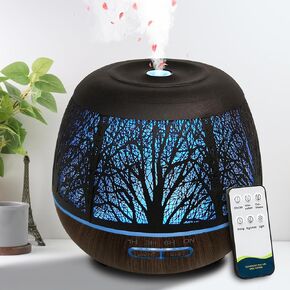Diffusers for Essential Oils Large Room 400ml,Essential Oil Diffuser for Home with R/C,Cool Mist Humidifiers for Bedroom,7 Colors Changed & 3 Mist Mode Waterless Auto Off for Office Meditation Decor