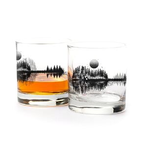 Black Lantern Whiskey Glasses – Nature Guitar Rock Glasses, Old Fashioned Bar Glasses, Set of 2 Tumbler Glasses, Drinking Glasses with Great Gift Packaging - Father's Day