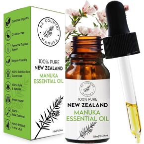 NZ Country Manuka Oil | 35x Stronger Than Tea Tree Oil | Best Natural Treatment For Toenails | 100% Pure Organic Essential Oil | For Skin Care | Acne | Molluscum Contagiosum | Aromatherapy | Lip Oil | Cuticle Oil | Body Oil | Essential Oil Diffusers