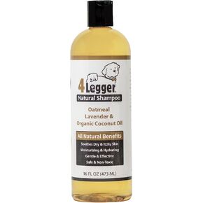 4Legger Organic Dog Shampoo USDA Certified Organic, All Natural Hypoallergenic Dog Shampoo with Oatmeal, Lavender, and Coconut Oil - Organic Oatmeal Shampoo for Dogs - Dog Shampoo for Itchy Skin 16 oz