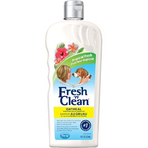 PetAg Fresh 'n Clean Oatmeal 'n Baking Soda Dog Shampoo - Tropical Fresh Scent - Strengthens, Repairs, & Protects Your Dog's Coat - 18 Fl Oz