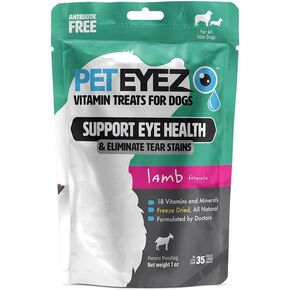 PetEyez Vitamin Treats - Dog Eye Stain Remover, Tear Stain Remover for Dogs, Freeze Dried Chicken Dog Treats Made in USA Only - (Chicken) 1 Oz, 35+ Count