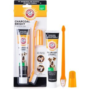 Arm & Hammer for Pets Dog Dental Care Fresh Breath Kit for Dogs | Includes Arm & Hammer Baking Soda Dog Toothpaste and Dog Toothbrush | Dog Plaque Removal Kit