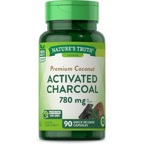 Nature's Truth Activated Charcoal Capsules 780mg | 150 Count | Value Size | Non-GMO, Gluten Free Pills