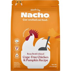 Made by Nacho Bone Broth Infused Dry Cat Kibble - Digestive Support, Cage-Free Turkey and Pumpkin - Premium Grain-Friendly Cat Food 4lb Bag