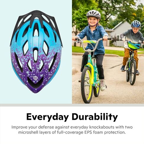 Schwinn Thrasher Kids Bike Helmet, Boys and Girls, Fits 50-54cm Circumference, Ages 5-8 Year Old, Lightweight, Detachable Visor, CPSC Safety Certified in Saudi Arabia