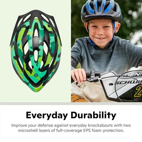 Schwinn Thrasher Kids Bike Helmet, Boys and Girls, Fits 50-54cm Circumference, Ages 5-8 Year Old, Lightweight, Detachable Visor, CPSC Safety Certified in Kuwait