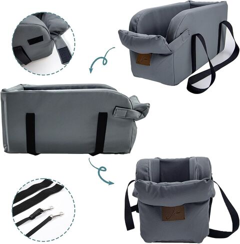 Dog Car Seat Centre Console Dog Booster Dog Car Seat Small Dog Cat Booster Seat with Fixed Velcro and Straps for Dogs Cats Pets Up to 22lbs in Saudi Arabia