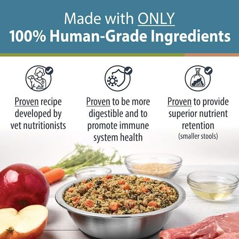 طعام الكلاب الطازج المجمد من JustFoodForDogs للمعدة الحساسة، وجبة كاملة أو طعام للكلاب، علاج متوازن، 18 أونصة (عبوة من 7) in Saudi Arabia