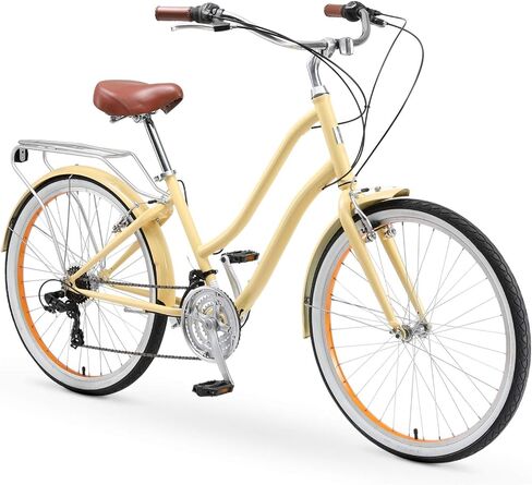 sixthreezero EVRYjourney Women's Steel Beach Cruiser Bike, Step Through Hybrid Bicycle, 26 Inch Wheels, Multiple Speed Options and Colors in Saudi Arabia