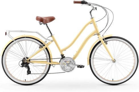sixthreezero EVRYjourney Women's Steel Beach Cruiser Bike, Step Through Hybrid Bicycle, 26 Inch Wheels, Multiple Speed Options and Colors in Saudi Arabia