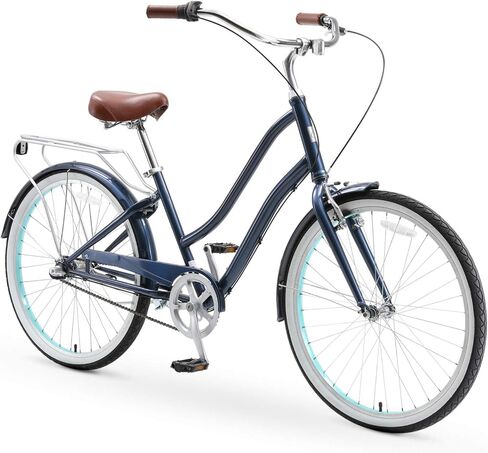 sixthreezero EVRYjourney Women's Steel Beach Cruiser Bike, Step Through Hybrid Bicycle, 26 Inch Wheels, Multiple Speed Options and Colors in Saudi Arabia