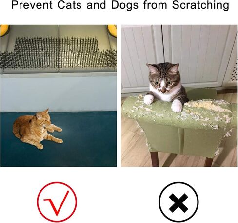 Oceanpax 12 Pack 8.5 X 6.5 Inch Square Cat Scat Mats for Cats with Spikes, Prickle Strips from Digging Cat Deterrent Outdoor Include 6 Staples and 6 Zip Ties in Saudi Arabia