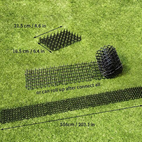 Oceanpax 12 Pack 8.5 X 6.5 Inch Square Cat Scat Mats for Cats with Spikes, Prickle Strips from Digging Cat Deterrent Outdoor Include 6 Staples and 6 Zip Ties in Saudi Arabia