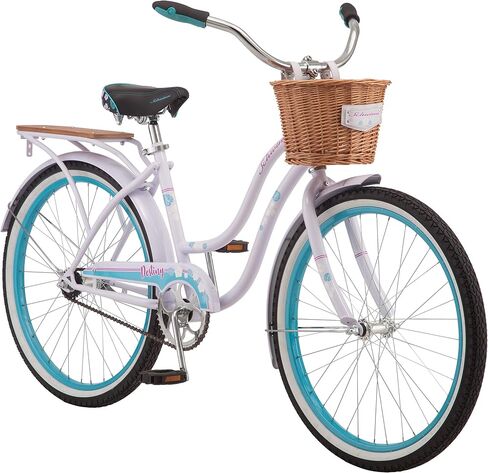 Schwinn Destiny and Baywood Beach Cruiser Bike, for Adult Men Women Boys Girls Ages 8 and Up, Single Speed Drivetrain, Rear Rack Ready, 24 or 26 Inch Wheels Options in Kuwait