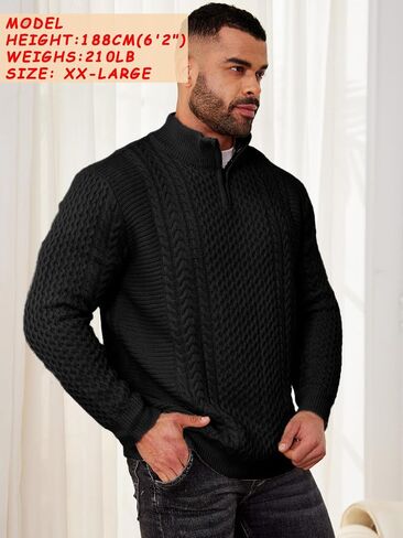 Vinsekep Men's Irish Fisherman Sweaters Cable Knit Half Zip Jacquard Pullover Sweater in Saudi Arabia
