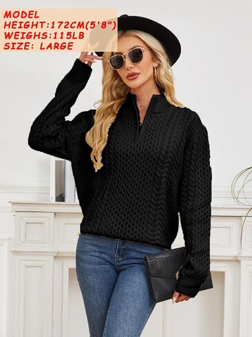 Vinsekep Men's Irish Fisherman Sweaters Cable Knit Half Zip Jacquard Pullover Sweater in Saudi Arabia