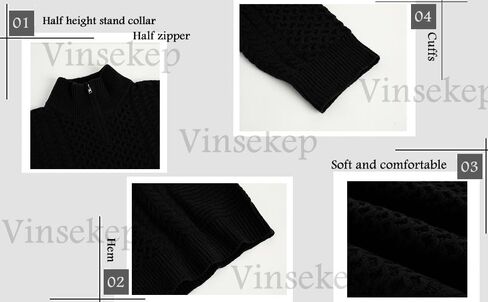 Vinsekep Men's Irish Fisherman Sweaters Cable Knit Half Zip Jacquard Pullover Sweater in Saudi Arabia