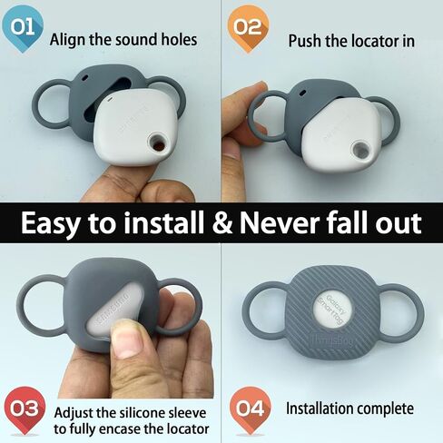 Dog Silicone Collar Holder for Samsung SmartTag/Smart Tag+Plus/Tile Mate, Companion of Finder Tracker Locator Case for Pet Cat Necklace Buddy, Android GPS Devices Accessories Secure Holder (4 Pack) in Saudi Arabia