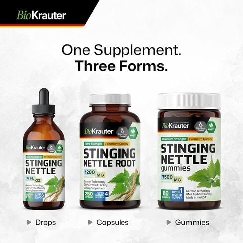 MAUWE HERBS صبغة مستخلص جذر نبات القراص اللاذع - مكمل سائل جذر نبات القراص العضوي - قطرات عشبة Urtica Dioica - 2 fl. أوز. in Kuwait