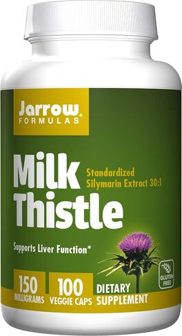 Jarrow Formulas Milk Thistle 150 mg - 200 Veggie Capsules - Antioxidant Supporting Immune Response, Liver Function & Glutathione - Up to 200 Servings in Saudi Arabia