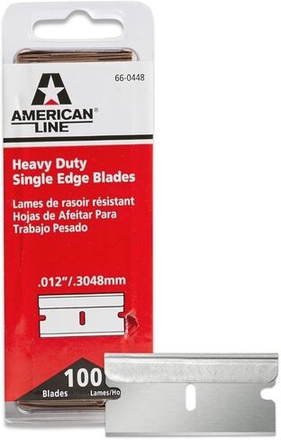 American Line Single Edge Razor Blades - 100-Pack - 0.012" Heavy Duty High Carbon Steel for Extra Durability and Long Life - 66-0448 in Saudi Arabia