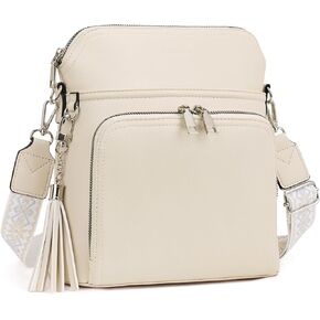Roulens Crossbody Bag for Women,Lightweight Medium Crossbody Purse Soft Leather Women's Shoulder Handbags with Tassel