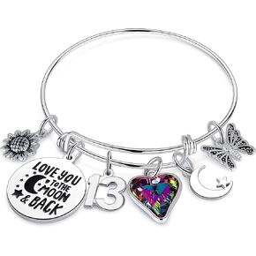 Birthday Gifts for Women Girls Bracelet, Birthday Charm Bracelets 10th 20th 30th 40th 50th 60th 70th 80th 90th Birthday Gift for Daughter, Sister, Friend, Teen Girls, Mom, Grandma