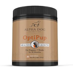 OptiPup All in 1 Puppy Multivitamin & Probiotic by Alpha Dog Nutrition - 31 Whole Food Ingredients, & Vitamins for Puppies - Supports Healthy Growth, Skin & Coat, Immunity, Digestion & Cognitive
