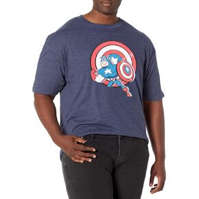 Marvel Big & Tall Classic Cap Retro America Men's Tops Short Sleeve Tee Shirt