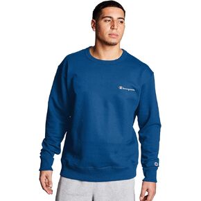 Champion mens Powerblend Fleece Crew, Small Script